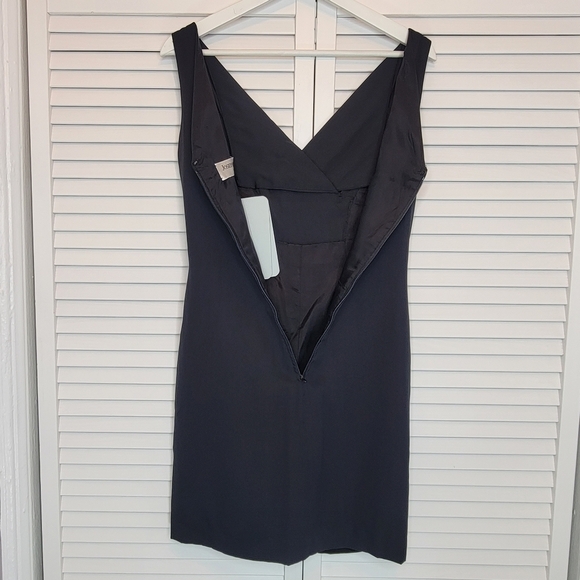 JOSEPHINE SASSO Vintage Dress Black Ruffle VNeck Sleeveless Zip Women Sz S Lined - Picture 6 of 10